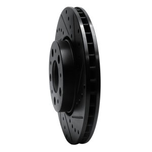 Volvo S60 Brake Rotor (1) - Front Right - R1 Concepts - Drilled & Slotted - Black - `99-`09